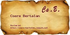 Csere Bertalan névjegykártya